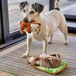Load image into Gallery viewer, P.L.A.Y. Forest Friends Collection - Chippy & Cheeks Chipmunks Toy with one chipmunk in dog's mouth standing above the toy