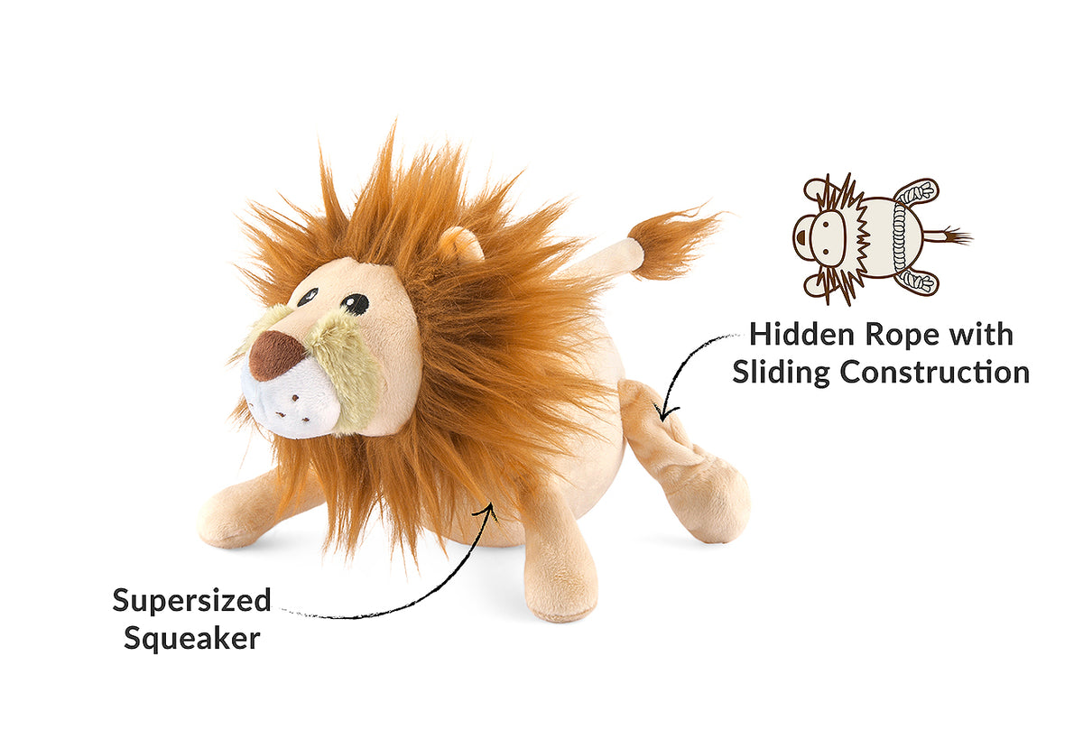 Animal Safari Plush Dog Toy: Lion Plush Toy by