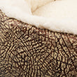 Load image into Gallery viewer, P.L.A.Y. Feline Frenzy Donut Cuddler Bed - Sepia Espresso close up of fabric