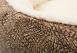 P.L.A.Y. Donut Cuddler Bed - Sepia Espresso close up of fabric