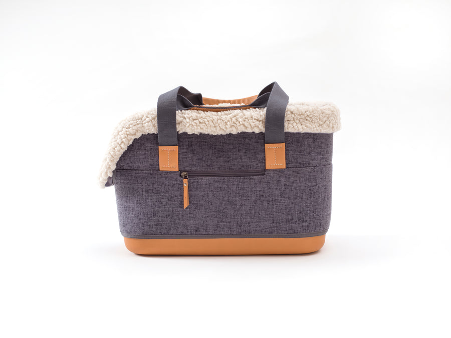 LeftPine x P.L.A.Y. Deluxe Dog Carrier - Charcoal Gray side view