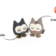 Load image into Gallery viewer, P.L.A.Y. Feline Frenzy Hooti-ful Owls Toy Set with features shown