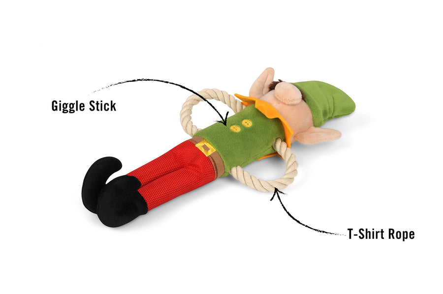 Merry Woofmas Collection Santa's Little Elf-er Toy with Features pointed out