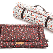 Load image into Gallery viewer, Scout & About Outdoor Chill Pad in Mocha laid out and Vanilla rolled up
