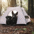 Load image into Gallery viewer, Scout & About Outdoor Dog Tent by P.L.A.Y. - Vanilla colorway with two beautiful black dogs sitting in tent with heads looking at you