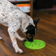 Load image into Gallery viewer, P.L.A.Y. ZoomieRex EverLick Mat -  Dog eating from Small Avocado green mat