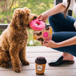 Load image into Gallery viewer, dog taking a big out of Pup Cup Cafe Collection by P.L.A.Y.