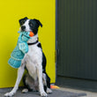 Load image into Gallery viewer, P.L.A.Y. Totally Touristy Statue of Liberty Dog Toy - Medium sized pictured in black and white dog's mouth