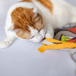 Load image into Gallery viewer, P.L.A.Y. Feline Frenzy Purrfect Playtime Mat - ginger cat playing with the dangling strings

