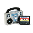 Load image into Gallery viewer, P.L.A.Y. 80s Classics Boop-Box Toy with cassette tape bonus toy next to the boombox
