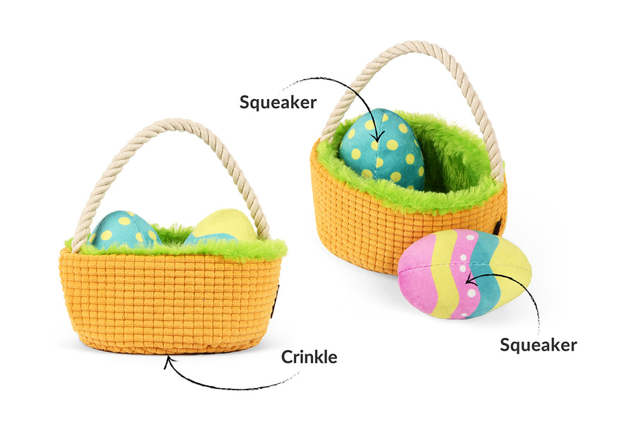 P.L.A.Y. Hippity Hoppity Collection - Eggs-cellent Basket Toy features shown