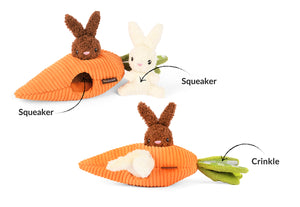 P.L.A.Y. Hippity Hoppity Collection - Funny Bunnies Toy showing features