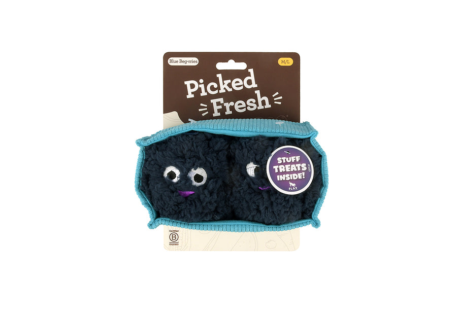 P.L.A.Y. Picked Fresh Blue Beg-rries Toy shown with backer card packaging