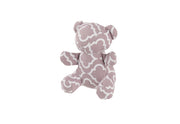 P.L.A.Y. Upcycled Zoo Pal Bear plush toy with an ash gray and white pattern on a white background