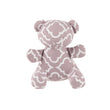 Load image into Gallery viewer, P.L.A.Y. Upcycled Zoo Pal Bear plush toy with an ash gray and white pattern on a white background
