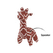 Load image into Gallery viewer, P.L.A.Y. Repurposed Pals plush giraffe toy with the squeaker pointed out via arrow on a white background
