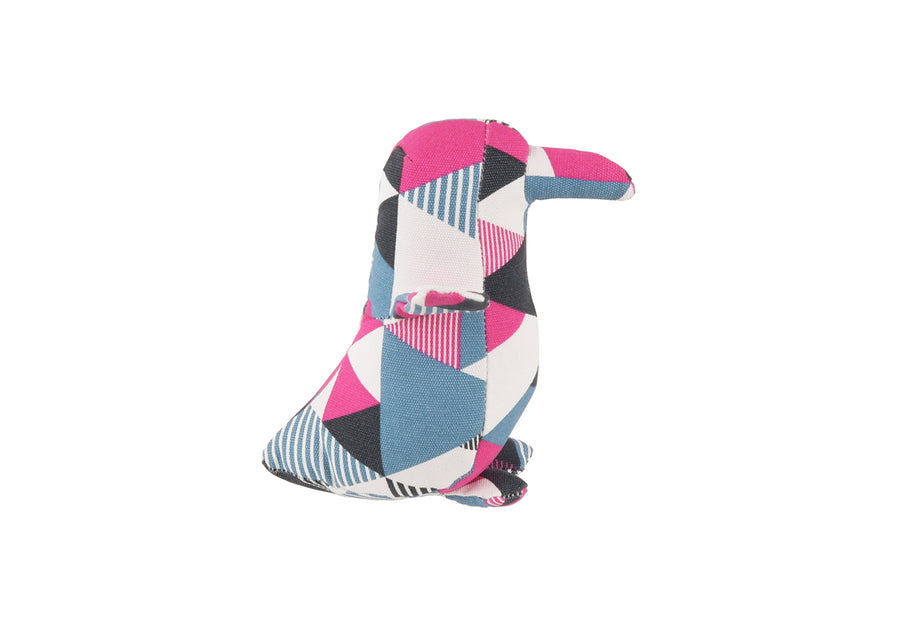 P.L.A.Y. Upcycled Zoo Pal Penguin plush toy side view on a white background