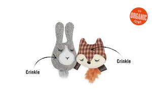 Feline Frenzy Forest Friends Collection - Foxy & Hopsy Toy Set with features shown