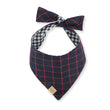 Load image into Gallery viewer, The Trendsetter Bandana by P.L.A.Y. - red striped on dark blue print
