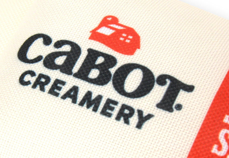 Cabot Creamery x P.L.A.Y. Seriously Sharp Squeaker close up of Cabot Creamery logo