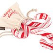 Load image into Gallery viewer, Holiday Classic Collection by P.L.A.Y. - Cheerful Candy Canes Toy with three candy canes coming out of canvas drawstring bag
