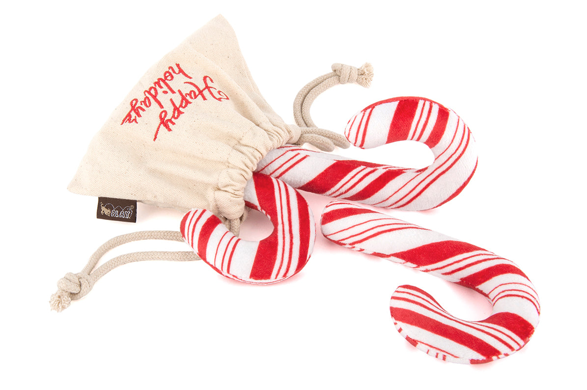 Cheerful Candy Canes: Holiday Dog Toy by P.L.A.Y.