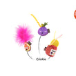 Load image into Gallery viewer, P.L.A.Y. Feline Frenzy Fig N’ Whiskers Toy Set image with crinkle feature pointed out and USA organic catnip label  on a white background
