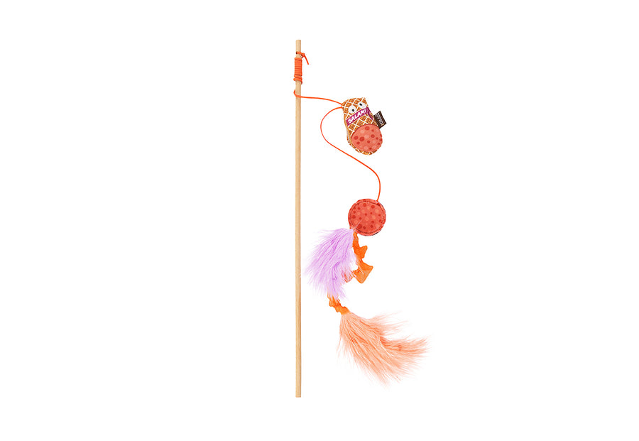 P.L.A.Y. Feline Frenzy Swatlami Wand Toy on a white background