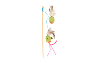 P.L.A.Y. Feline Frenzy Purrfectly Pitted Wand Toy on a white background