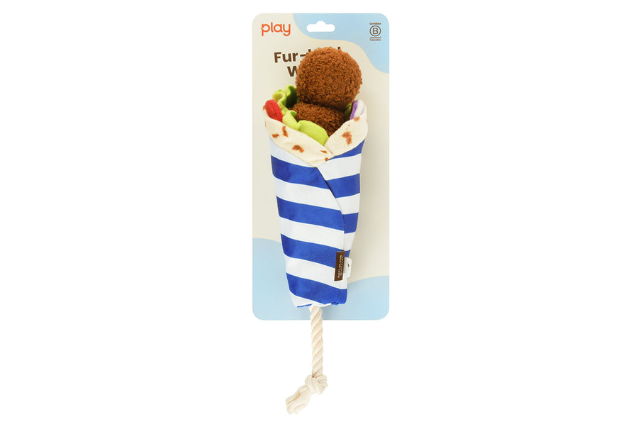 P.L.A.Y. International Classic  Fur-lafel Wrap Toy with packaging on a white background
