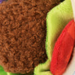 Load image into Gallery viewer, Close-up of P.L.A.Y. falafel ball dog toy with brown, green, red and beige colors on a white background
