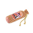 Load image into Gallery viewer, P.L.A.Y. Feline Frenzy Salami Slammer Kicker Toy on it&#39;s side with the label up on a white background
