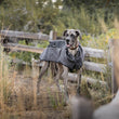 Load image into Gallery viewer, P.L.A.Y. Trailblazing Coat - great dane in storm colorway standing in front of a wooden fence in a field
