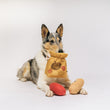 Load image into Gallery viewer, P.L.A.Y.&#39;s Picked Fresh Potato Pals Toy: Dog sitting with a potato bag in its mouth and the two potatoes near its front paws on a white background
