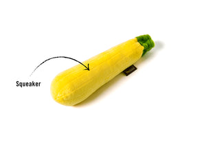 P.L.A.Y. Garden Fresh Collection - Zucchini Toy with features shown