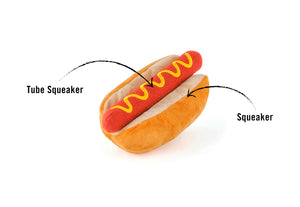 P.L.A.Y. American Classic Hot Diggy Dog Toy - features shown