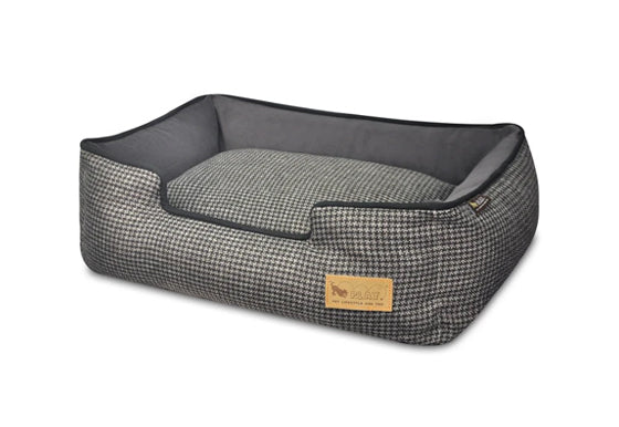 Houndstooth Lounge Bed in Shadow Gray