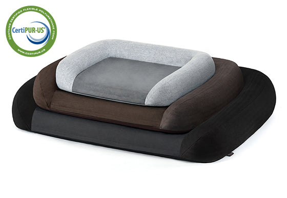 P.L.A.Y. California Dreaming Memory Foam Beds - stack of all three sizes and colorways