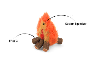 Camp Corbin Collection Cozy Campfire Toy by P.L.A.Y. with features pointed out