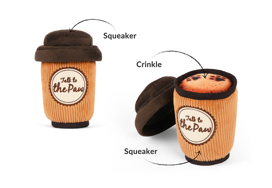 Pup Cup Cafe Collection by P.L.A.Y. - Doggo's Java toy features shown