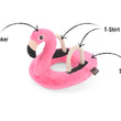 Load image into Gallery viewer, P.L.A.Y.&#39;s Tropical Paradise Collection Flamingo Floatie Toy with features pointed out
