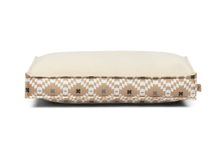 Marina Boxy Bed in Sand with solid side up head on