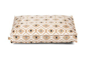 Marina Boxy Bed in Sand with print side up head on