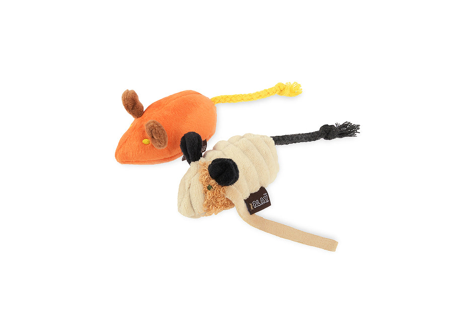 P.L.A.Y. Feline Frenzy Halloween Toy Collection - orange and tan mice toys