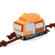 Load image into Gallery viewer, P.L.A.Y. Canine Commute San Pup-cisco Cable Car - GIF showing how rope tracks on the toy pull back and forth for more interactive play
