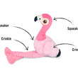 Load image into Gallery viewer, P.L.A.Y. Fetching Flock Flora the Flamingo Toy - features shown
