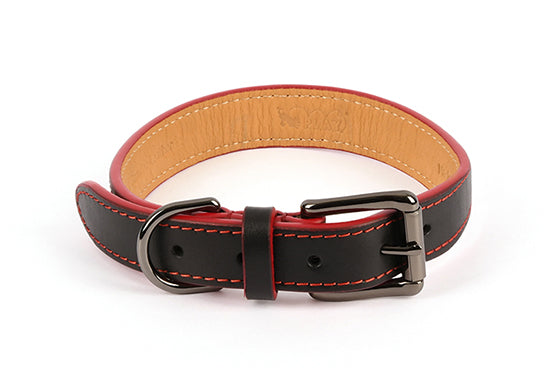 Napoli Collars by P.L.A.Y. - black and red collar shown fastened