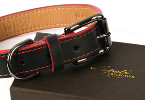 Napoli Collars by P.L.A.Y. - black and red collar way on brown fancy gift box