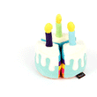 Load image into Gallery viewer, P.L.A.Y. Party Time Bone-appetite Cake Toy - GIF showing features in action
