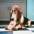 Load image into Gallery viewer, P.L.A.Y. American Classic Mutts Milkshake Toy - Basset Hound laying on checkered kitchen floor looking like he&#39;s drinking from the milkshake
